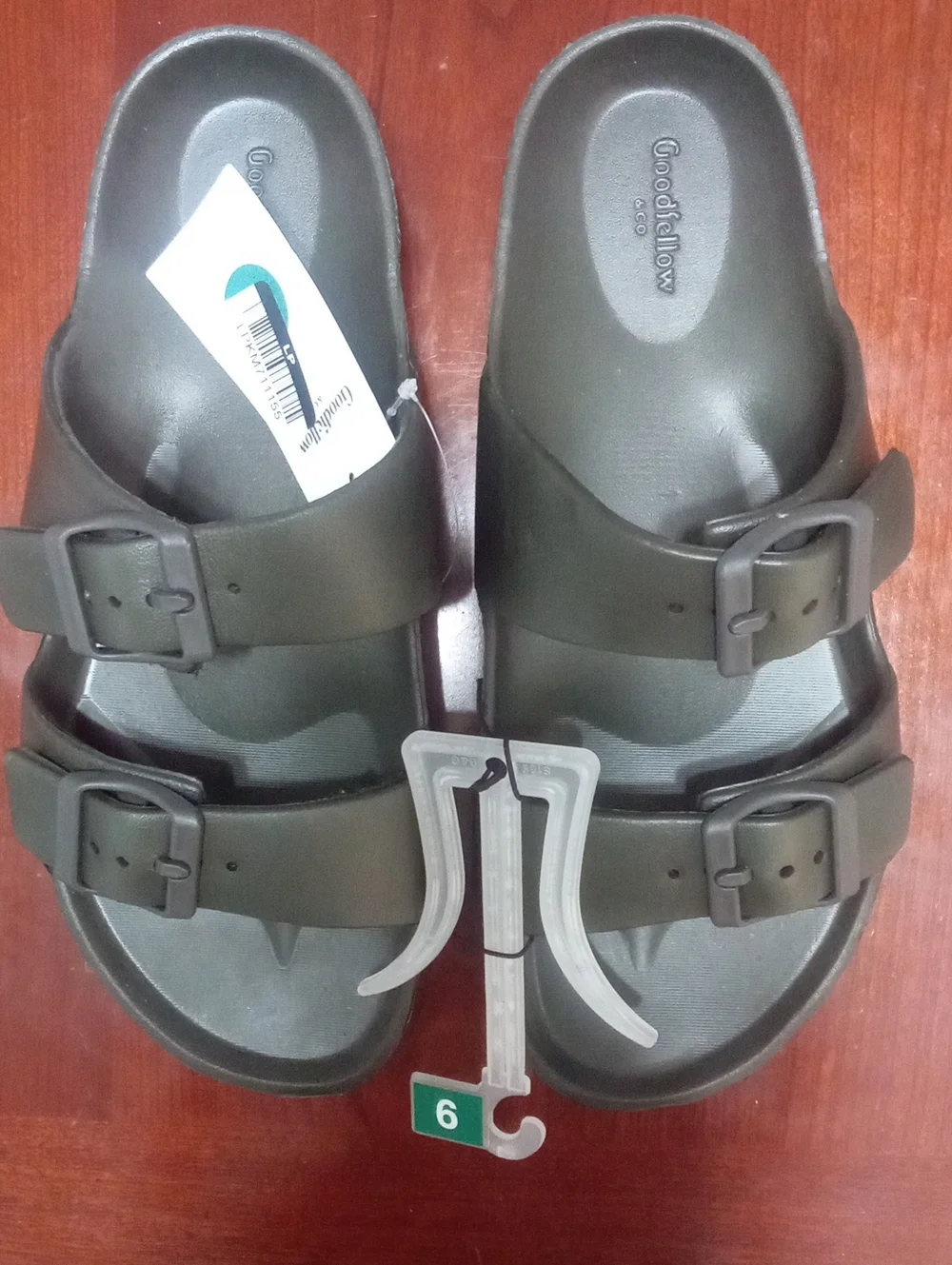 Goodfellow & Co Olive Green Double Buckle Slides Mens Sz 9 NWT